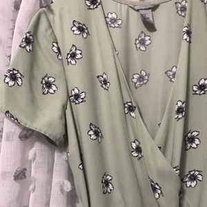 Flower print high low dress